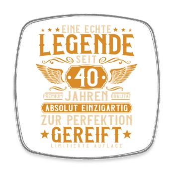 40 Jahre Legende - 40 Geburtstag Vintage Geschenk - Viereckiger Kühlschrankmagnet - Weiß - Vorne