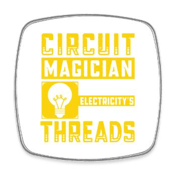 Electrician, Electronics Technician, Electrician - Square fridge magnet - white - Front