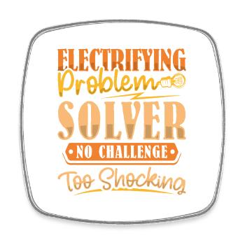 Elektriker Elektroniker Elektroinstallateur - Viereckiger Kühlschrankmagnet - Weiß - Vorne