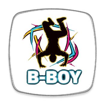 Breakdance B-Boy Danse de rue Hip Hop - Magnet carré - blanc - Devant
