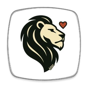 Lionheart Lion Silhouette - Square fridge magnet - white - Front
