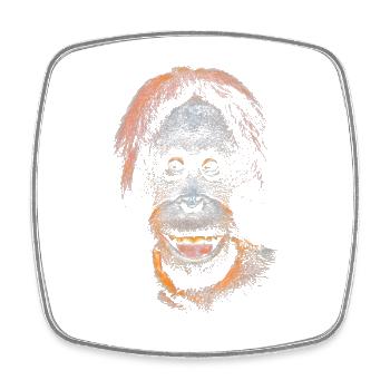 Lustiges Meme mit einem Orangutan - Viereckiger Kühlschrankmagnet - Weiß - Vorne