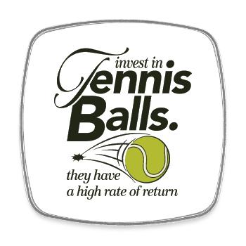 Invest in Tennis Balls Design for Tennis Players - Square fridge magnet - white - Front