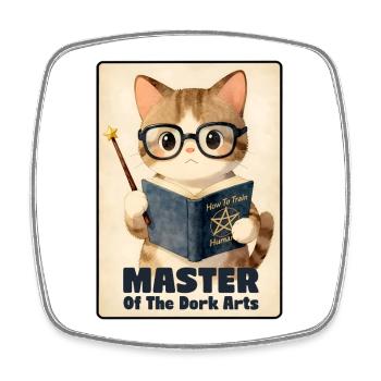 Le Maître des Chats Drôles des Arts des Nerds - Magnet carré - blanc - Devant