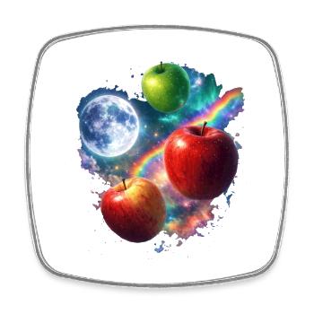 Cosmic Apple Worlds - Square fridge magnet - white - Front