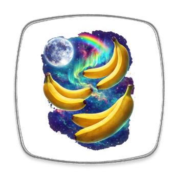 Cosmic banana landscape - Square fridge magnet - white - Front