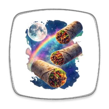 Kosmos Burrito Galaxy - Viereckiger Kühlschrankmagnet - Weiß - Vorne