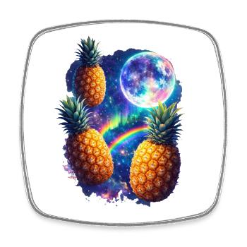 Cosmic Pineapple All - Square fridge magnet - white - Front
