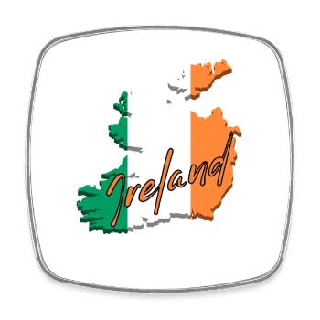 Carte avec le drapeau de l’Irlande, j’adore l’Irlande - Magnet carré - blanc - Devant