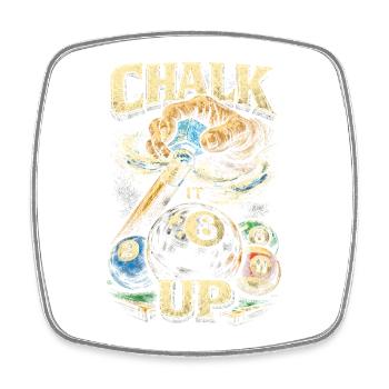 8-Ball Billard Chalk Up - Viereckiger Kühlschrankmagnet - Weiß - Vorne