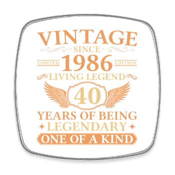 Vintage 1986 – Living Legend 40th Birthday - Square fridge magnet - white - Front