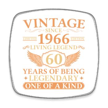 Millésime 1966 – 60e anniversaire de Légende vivante - Magnet carré - blanc - Devant