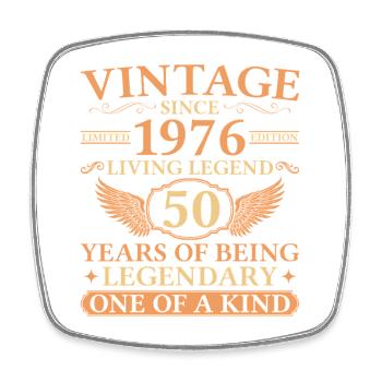 Vintage 1976 – Living Legend 50. Geburtstag - Viereckiger Kühlschrankmagnet - Weiß - Vorne