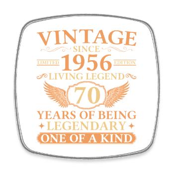 Vintage 1956 – Living Legend 70th Birthday - Square fridge magnet - white - Front