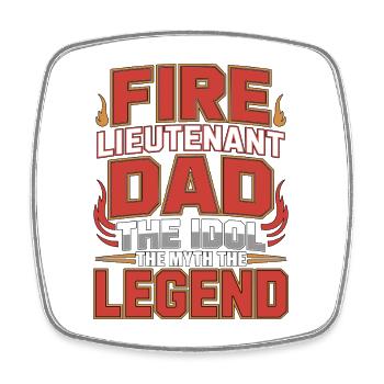 Fire Lieutenant Dad The Idol The Rescue Officer - Viereckiger Kühlschrankmagnet - Weiß - Vorne