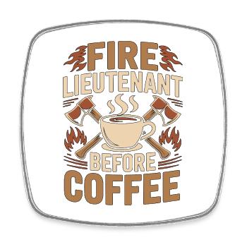 Fire Lieutenant Before Rescue Team Coffee Lover - Viereckiger Kühlschrankmagnet - Weiß - Vorne