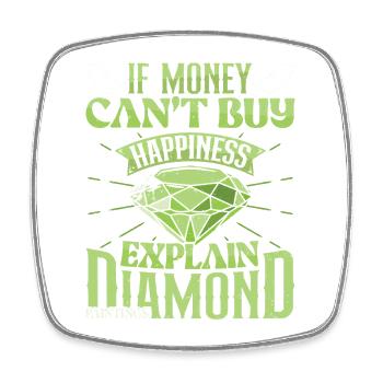 Collection d’artiste diamant Argent peut acheter diamant - Magnet carré - blanc - Devant