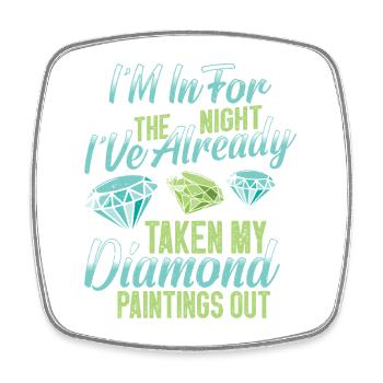 Kits de peinture en diamant pour adultes Peintre Diamant - Magnet carré - blanc - Devant