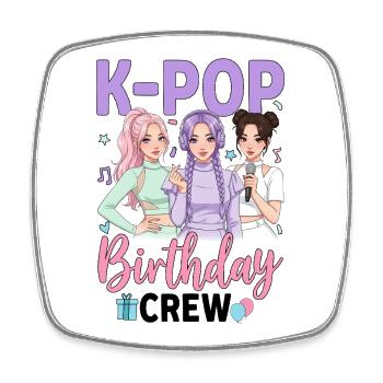 K Pop Birthday Party Squad - Viereckiger Kühlschrankmagnet - Weiß - Vorne