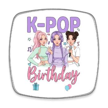 K-Pop Birthday Crew - Viereckiger Kühlschrankmagnet - Weiß - Vorne