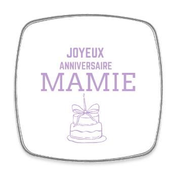 Joyeux Anniversaire Mamie Cake Pastel - Magnet carré - blanc - Devant