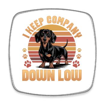 Teckel de race de chien drôle - Magnet carré - blanc - Devant