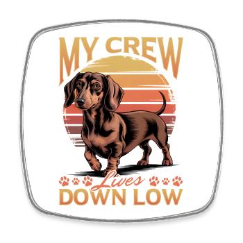 Teckel de race de chien drôle - Magnet carré - blanc - Devant