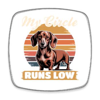 Teckel de race de chien drôle - Magnet carré - blanc - Devant