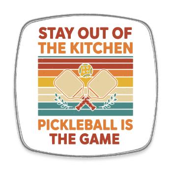 Pickleball ist das Spiel Bleib aus der Küche raus - Viereckiger Kühlschrankmagnet - Weiß - Vorne