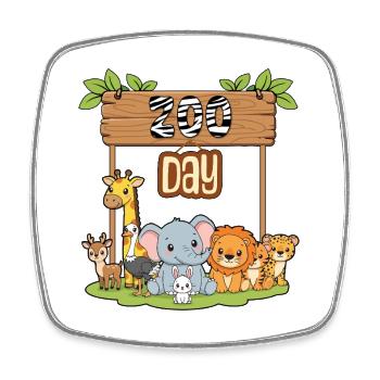 Zoo Day Animals Zoo Party Dschungel Zoo Geburtstag - Viereckiger Kühlschrankmagnet - Weiß - Vorne