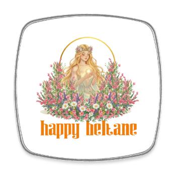 Fröhliche Beltane-Segnungen – Maifeierlichkeiten – heidnisch - Viereckiger Kühlschrankmagnet - Weiß - Vorne