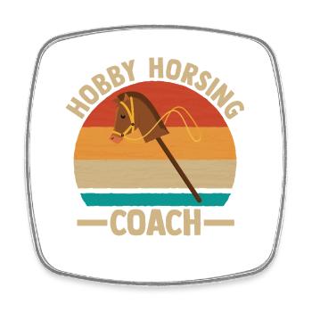Steckenpferd Hobbyhorse Hobby Horsing - Square fridge magnet - white - Front