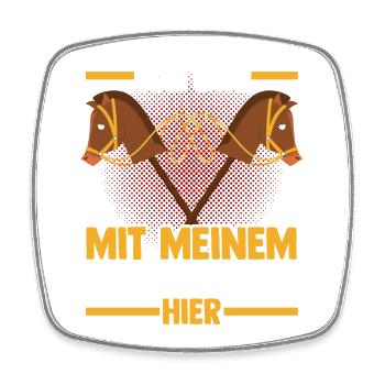 Steckenpferd Hobbyhorse Hobby Horsing - Viereckiger Kühlschrankmagnet - Weiß - Vorne