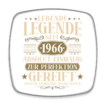 Legende seit 1966 - 60 Geburtstag Vintage Geschenk - Viereckiger Kühlschrankmagnet - Weiß - Vorne