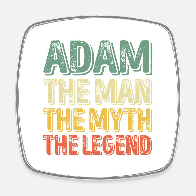 Adam: Der Mann, der Mythos, die Legende - Viereckiger Kühlschrankmagnet - Weiß