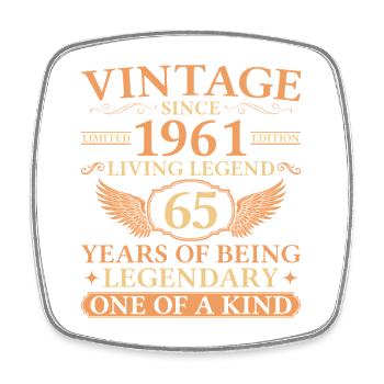 Vintage 1961 – Living Legend 65. Geburtstag - Viereckiger Kühlschrankmagnet - Weiß - Vorne