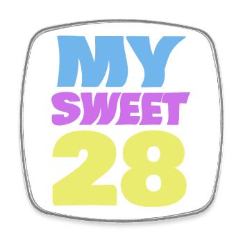 28 - Square fridge magnet - white - Front