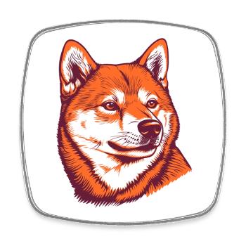 Shiba Inu Portrait - Magnet carré - blanc - Devant
