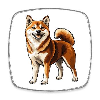 Shiba Inu Smiling - Square fridge magnet - white - Front