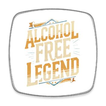 Antialkoholiker Abstinent Alcohol Free Legend - Viereckiger Kühlschrankmagnet - Weiß - Vorne