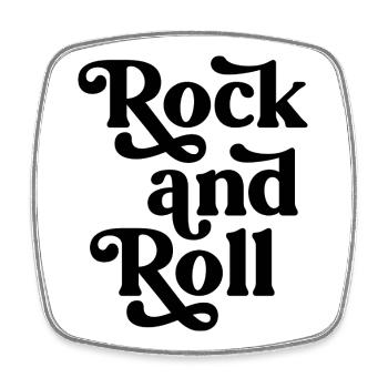 Vintage Rock'n'Roll-Typografie-Design - Viereckiger Kühlschrankmagnet - Weiß - Vorne
