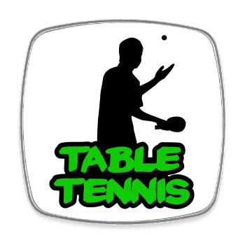 Neon Graffiti Table Tennis Lettering - Square fridge magnet - white - Front