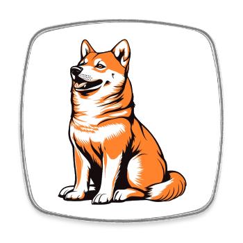 Shiba Pop Art Dog - Square fridge magnet - white - Front