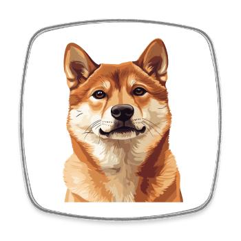 Shiba Inu Portrait Illustration - Magnet carré - blanc - Devant