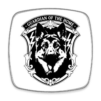 Guardian of the Home German Shepherd Crest - Square fridge magnet - white - Front