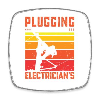Elektriker Elektroniker Elektroinstallateur - Viereckiger Kühlschrankmagnet - Weiß - Vorne