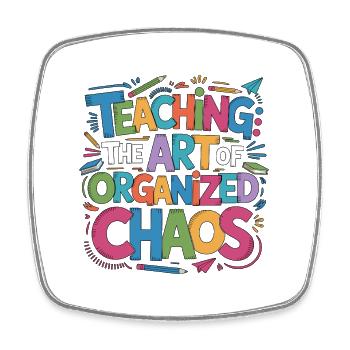 Elementary Teacher Teaching The Art Of Education - Square fridge magnet - white - Front