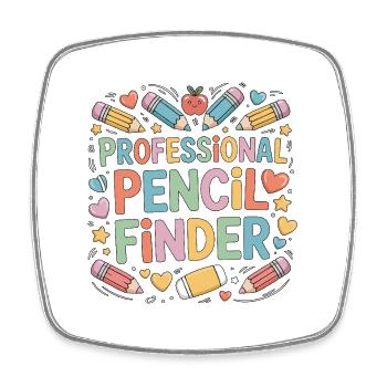 Elementary Teacher Professional Pencil Educator - Square fridge magnet - white - Front