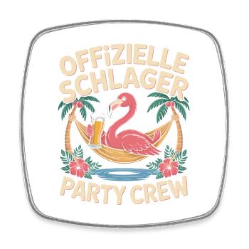 Schlager Party Crew Mallorca Flamingo JGA Malle - Viereckiger Kühlschrankmagnet - Weiß - Vorne