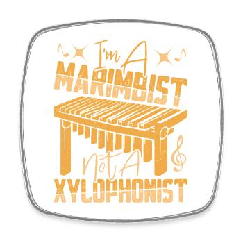 Marimbiste non xylophoniste Percussionniste - Magnet carré - blanc - Devant
